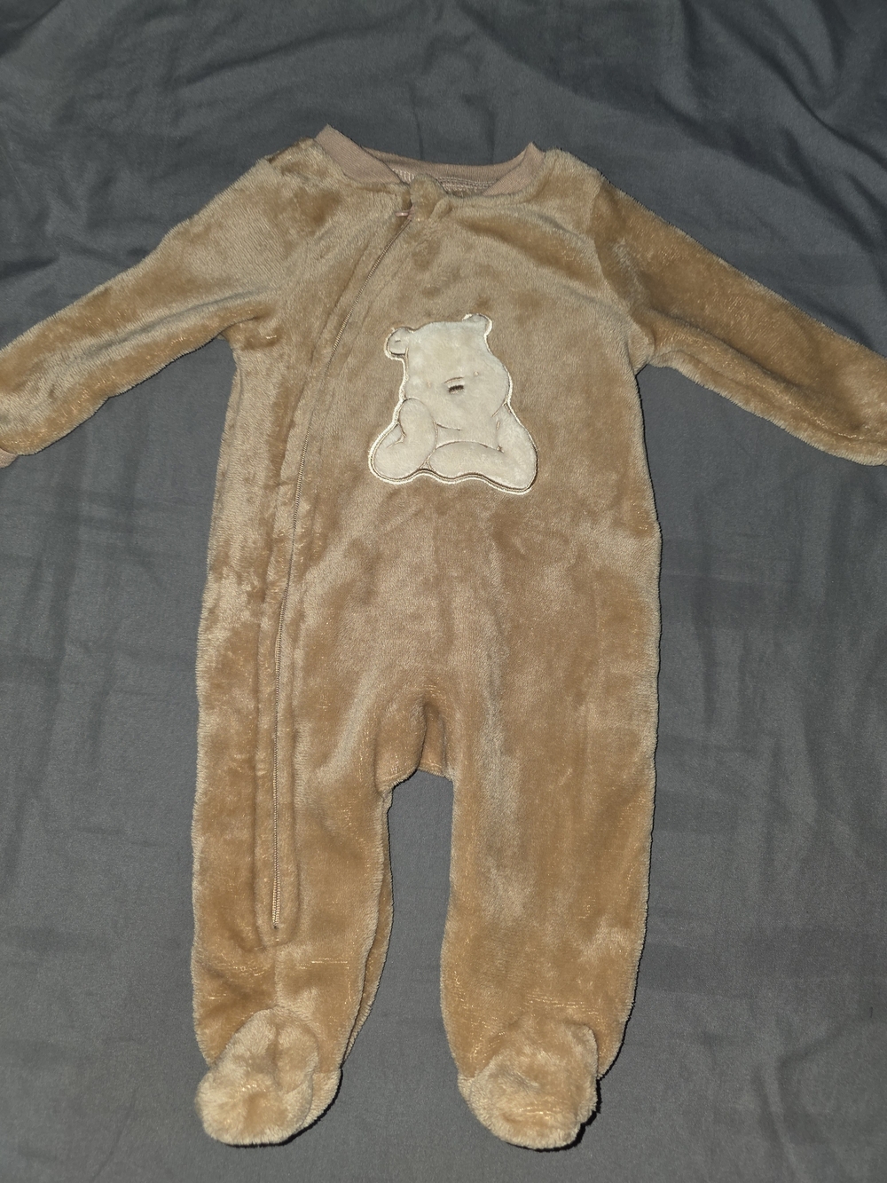 Disney Brown Plush Bear Footed One-Piece